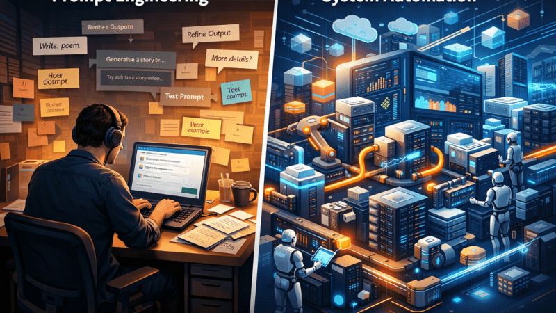 Prompt Engineering vs. System Automation: Scalability Gap