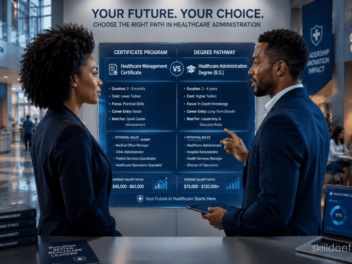 Healthcare Management Cert. vs Healthcare Admin Degree