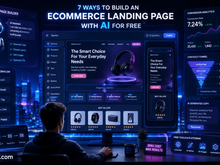 7 Ways to Build an eCommerce Landing Page With AI for Free