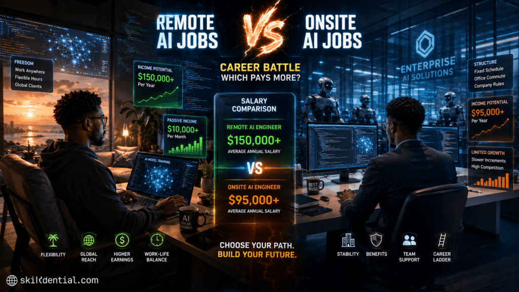 AI Engineer Remote Jobs vs Onsite AI Jobs: Which Pays More? AI Engineer Remote Jobs vs Onsite AI Jobs: Which Pays More?