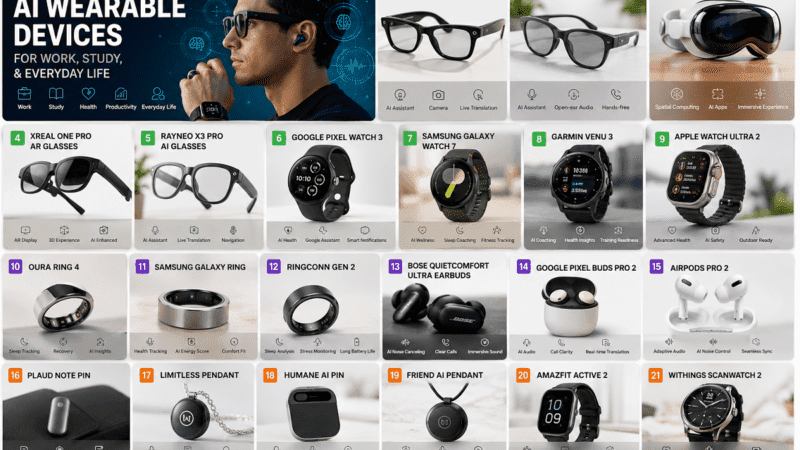 21 Best AI Wearable Devices for Work, Study, & Everyday Life
