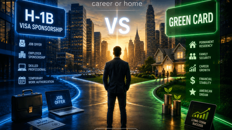 H-1B Visa Sponsorship vs Green Card: A Complete Comparison H-1B Visa Sponsorship vs Green Card: A Complete Comparison