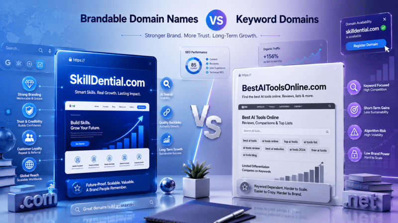 Why Brandable Domain Names Outperform Keyword Domains