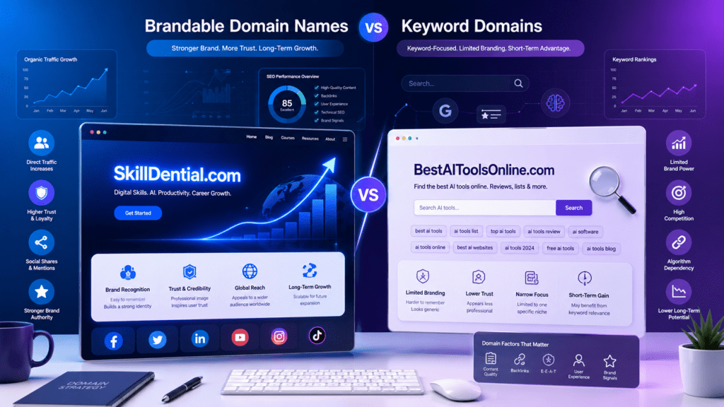 Why Brandable Domain Names Outperform Keyword Domains