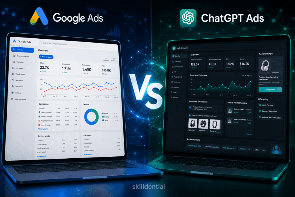 Google Ads vs ChatGPT Ads Manager: A Complete Comparison