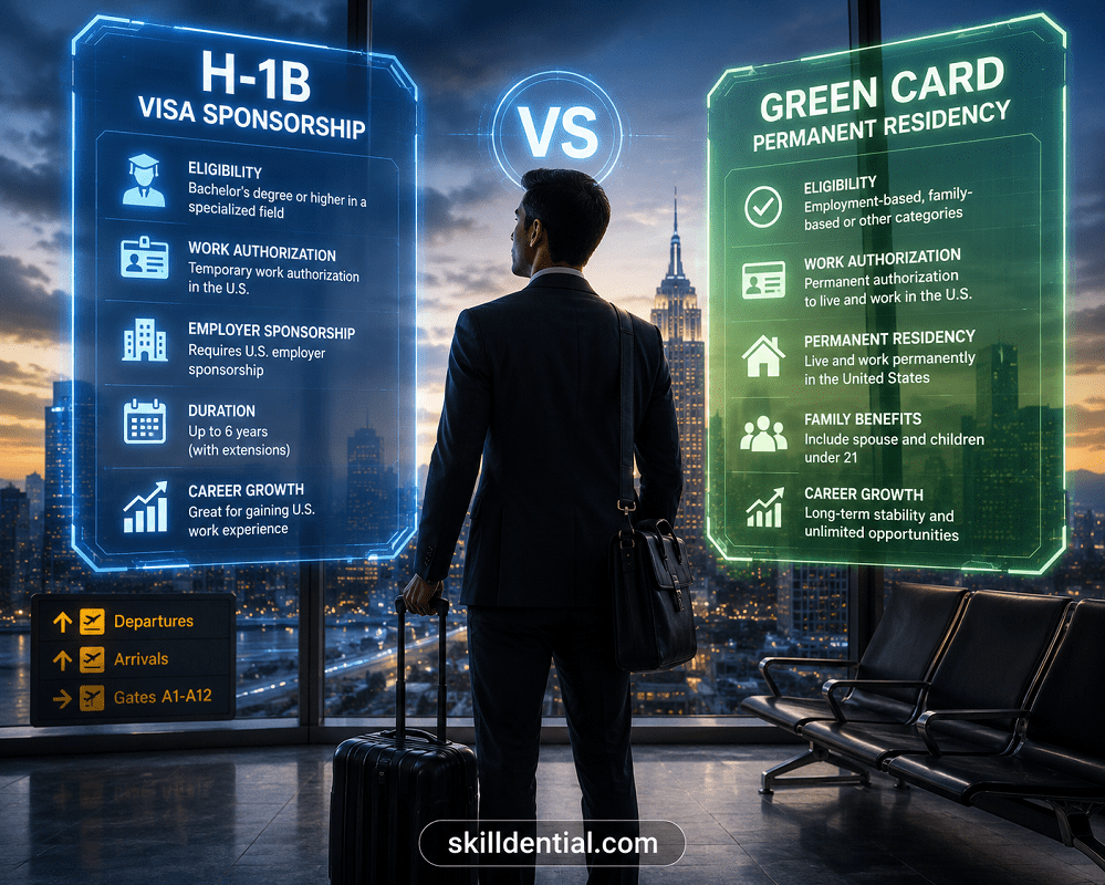H-1B Visa Sponsorship vs Green Card: A Complete Comparison H-1B Visa Sponsorship vs Green Card: A Complete Comparison