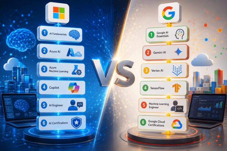 Microsoft AI Learning Path vs Google AI Learning Path