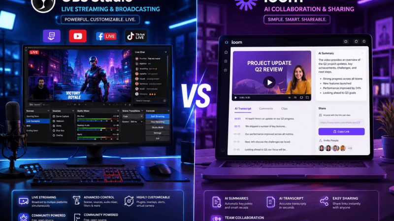 OBS Studio vs Loom: Which Screen Recorder Is Better? OBS Studio vs Loom: Which Screen Recorder Is Better?