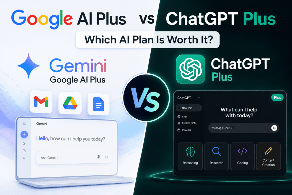 Google AI Plus vs ChatGPT Plus: Which AI Plan Is Worth It? Google AI Plus vs ChatGPT Plus: Which AI Plan Is Worth It?