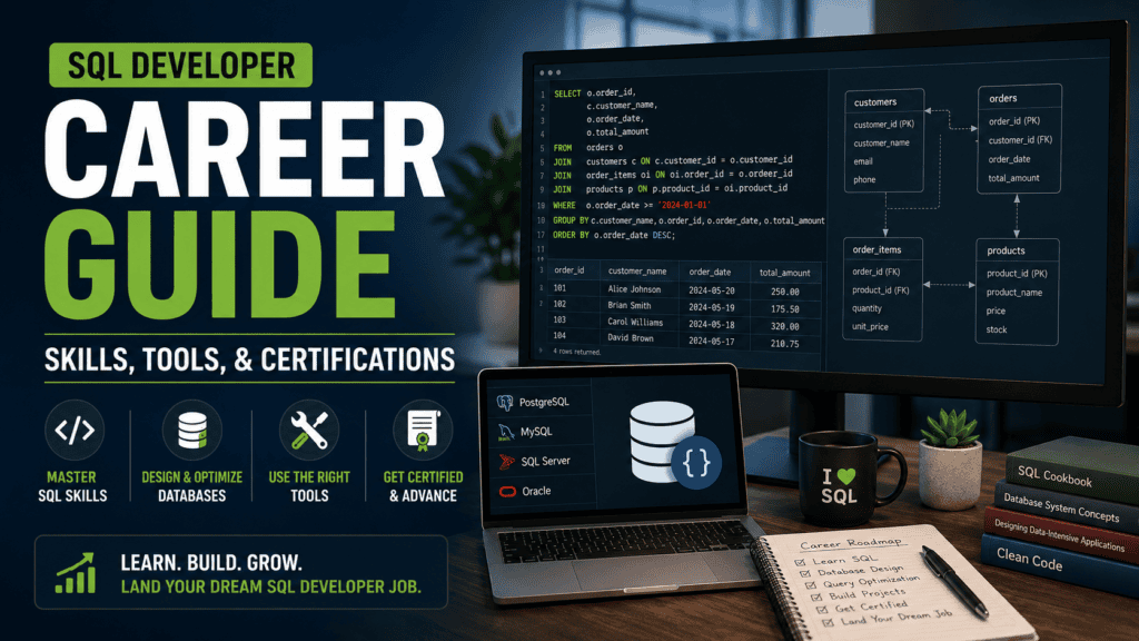 SQL Developer Career Guide: Skills, Tools, & Certifications SQL Developer Career Guide: Skills, Tools, & Certifications