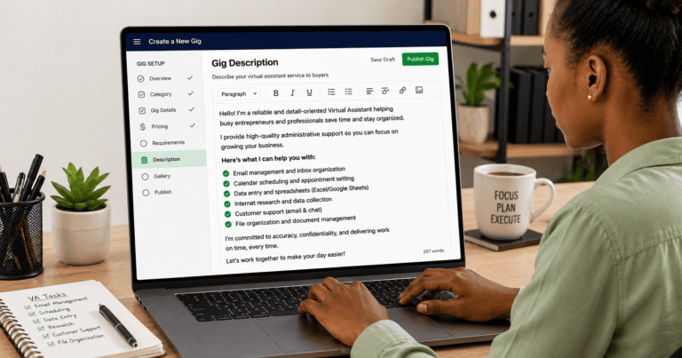 How to Write a Virtual Assistant Gig Description on Fiverr How to Write a Virtual Assistant Gig Description on Fiverr