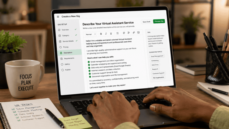 How to Write a Virtual Assistant Gig Description on Fiverr