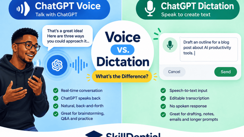 ChatGPT Voice vs. ChatGPT Dictation: What's the Difference? ChatGPT Voice vs. ChatGPT Dictation: What’s the Difference?