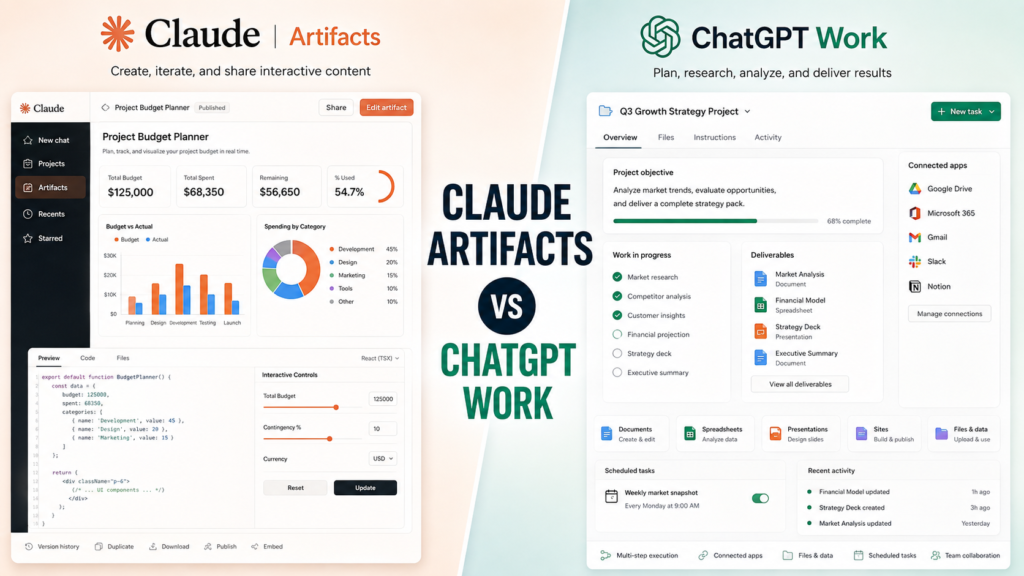 Claude Artifacts vs ChatGPT Work: Practical Ways to Use Both Claude Artifacts vs ChatGPT Work: Practical Ways to Use Both