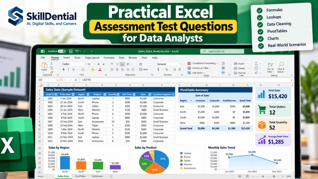 Practical Excel Assessment Test Questions for Data Analysts